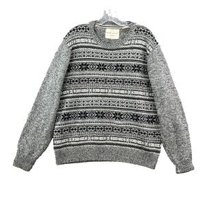 Weatherproof Vintage Sweater Men Large Aztec Cotton Streetwear Winter Minimalist